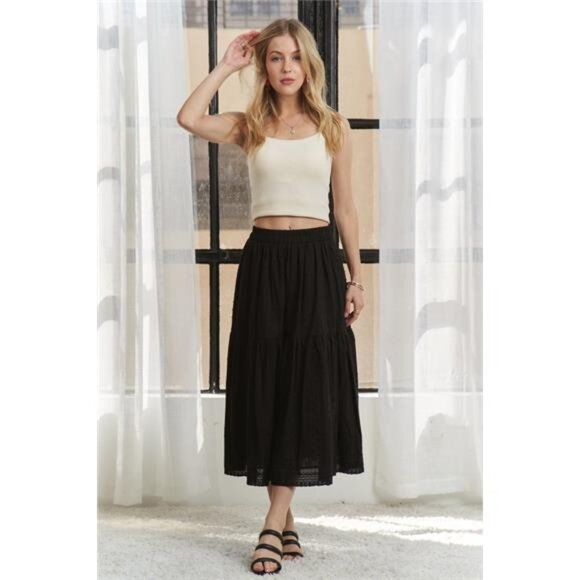 ADORA Dresses & Skirts - ✨NWT ADORA Elastic‎ Waistband Tiered Midi Skirt